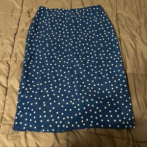 Gilli Blue Polka Dot Pencil Skirt